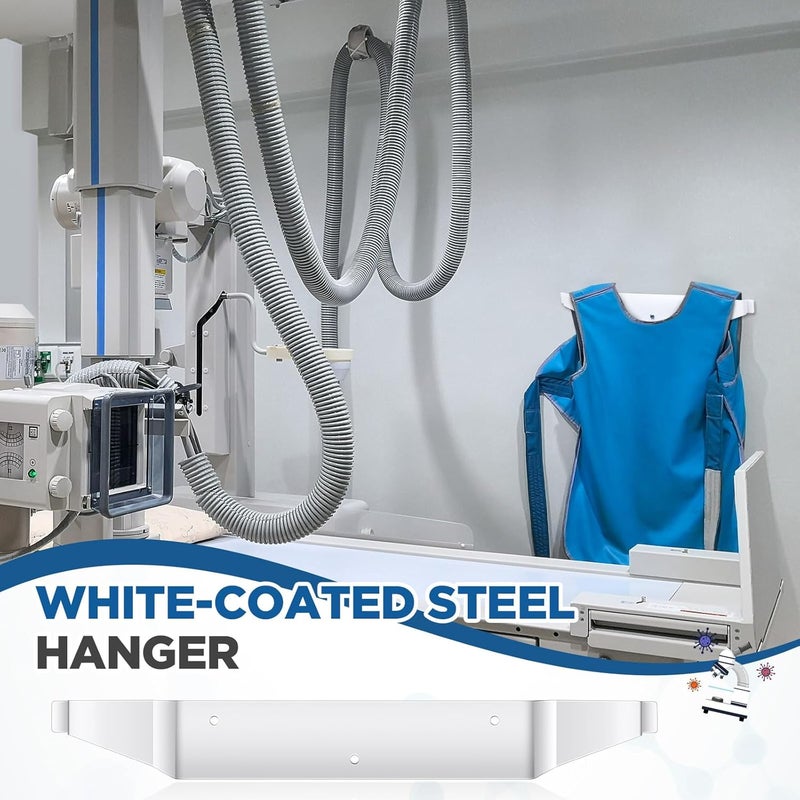Otoolling 1 Pcs X-Ray Apron Hanger 15 x 2 Inch White Stainless Steel Coated Apron Rack Wall Mount for X-Ray Radiation - Image 5